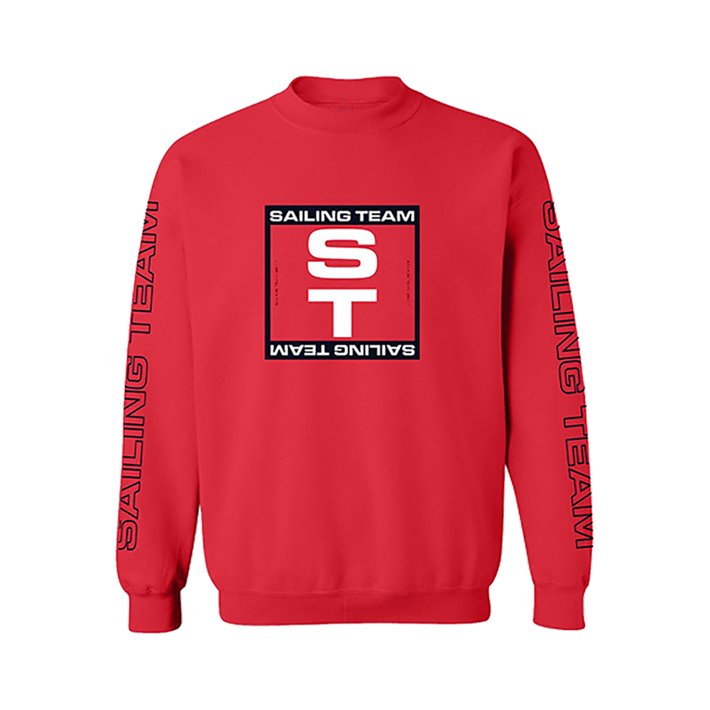 Sailing Team Red Crewneck Front